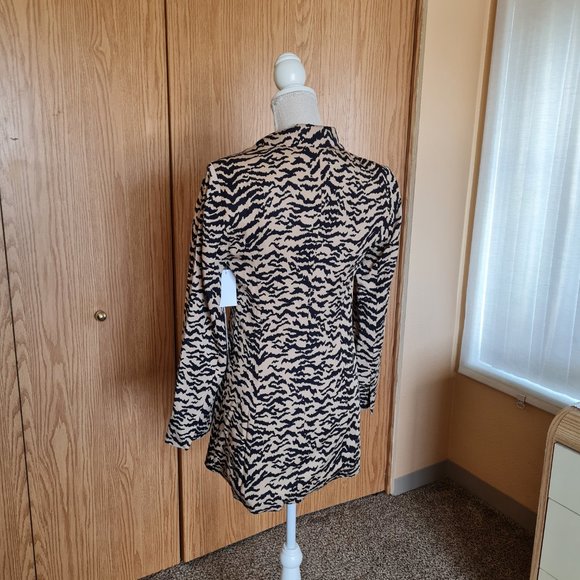 Good American Sand Zebra Double Breasted Blazer Size 1 Small Animal Print NWT - Picture 3 of 10